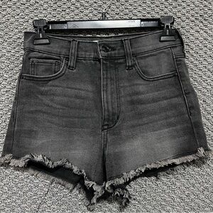 Celebrity Pink Gray Jean Shorts Frayed Hem